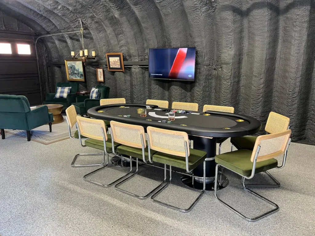 Poker table with seating for 10