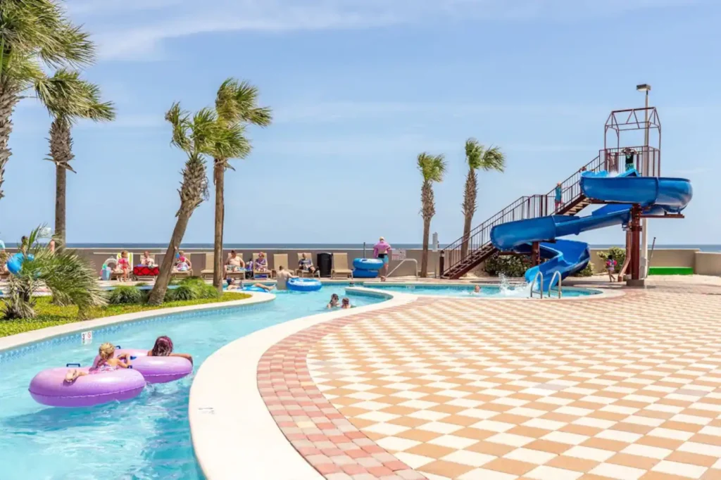 Lazy river and waterslide