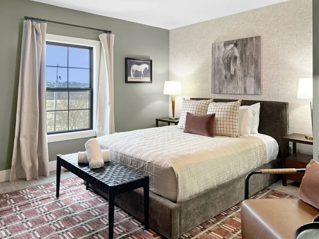 Farmhouse Bedroom 5 with a queen bed and bench