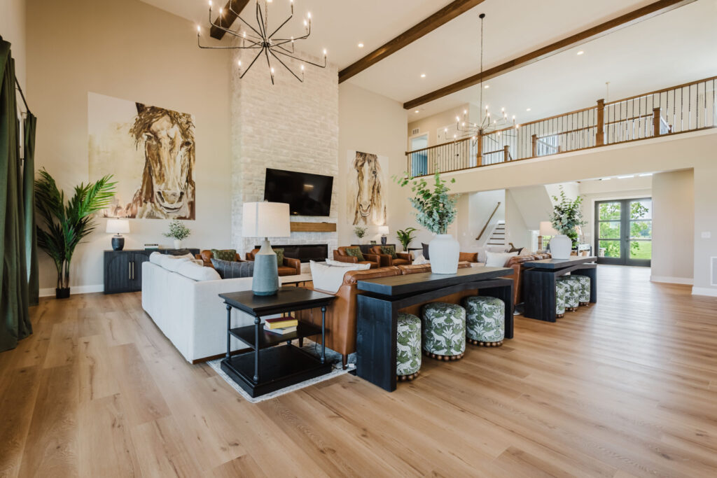 Great room gathering space at The Lodge